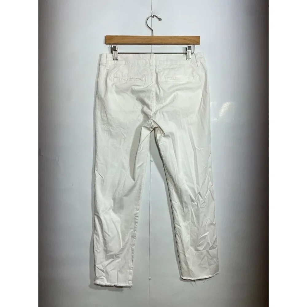 Frank & Eileen Women's Winslow Italian Chino Pant White Cropped Size 4 Cotton - Picture 3 of 6